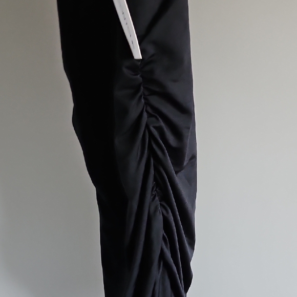 Black Bodycon Midi Dress With Ruching - Picture 3 of 5